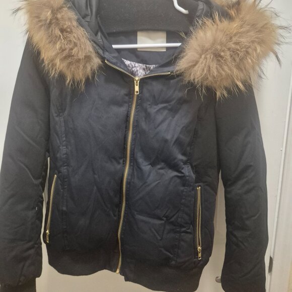 Soia & Kyo Hooded Fur Jacket - Picture 2 of 6